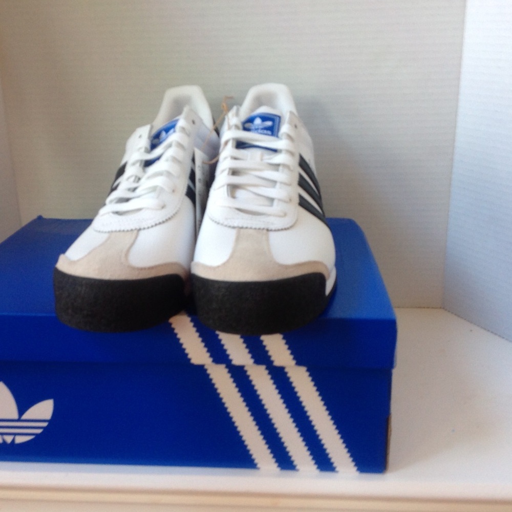Adidas White Black Stripe Sneakers Samoa New